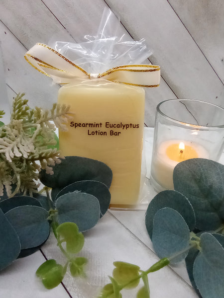 Aromatherapy Spearmint & Eucalyptus Lotion Bar - Stress Relief & Skin Hydration